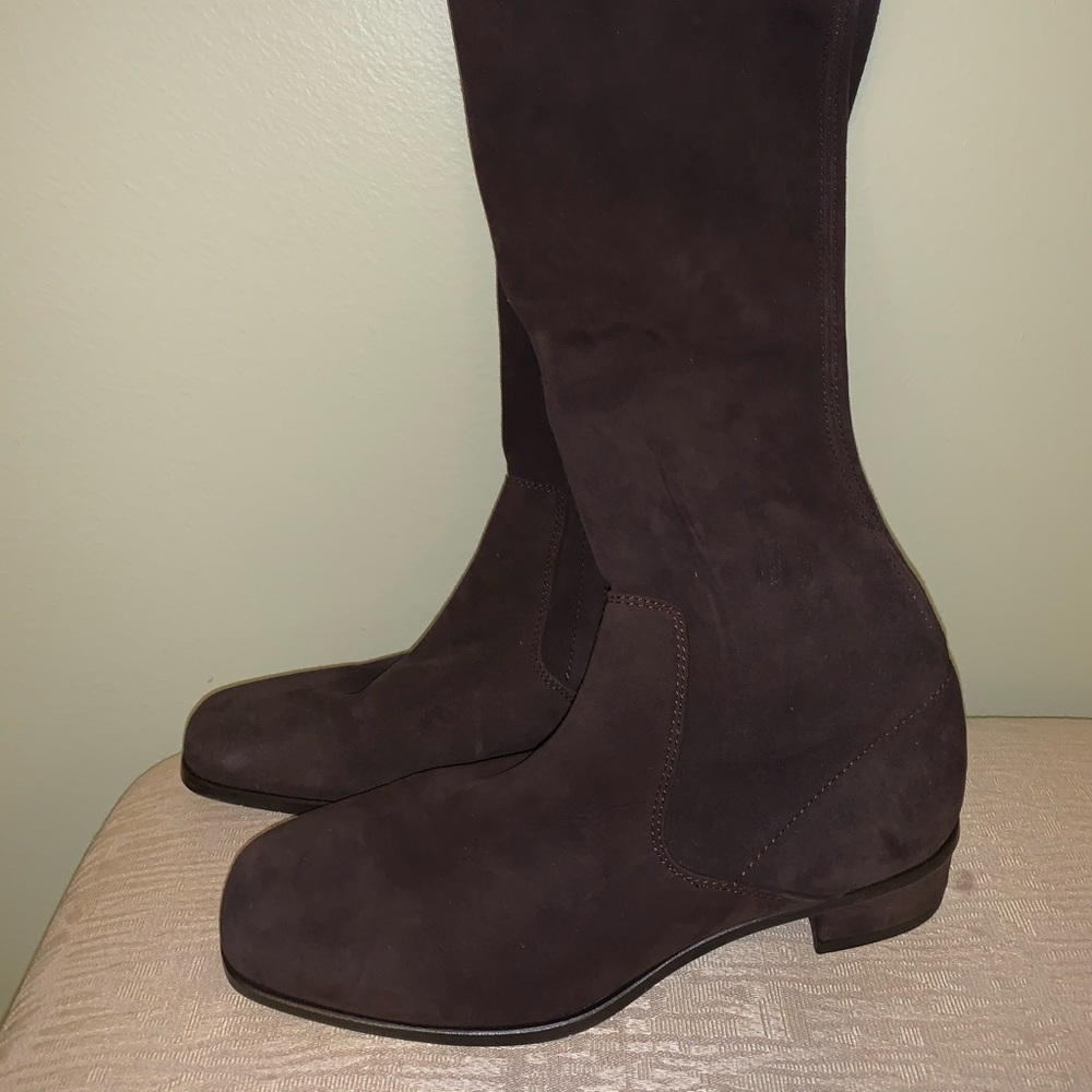 Aquatalia sz 5.5 Brown Suede Leather Knee Hi Boots